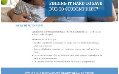 FINDING IT HARD TO SAVE DUE TO STUDENT DEBT?
